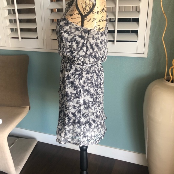 Leon Max Printed One Shoulder Ruffle Dress Silk - Picture 7 of 12